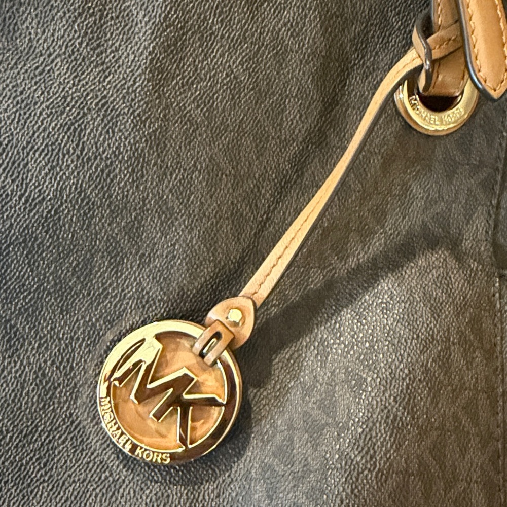 Michael Kors Marilyn Medium Dark Brown Tote with Gold Accents - Picture 2 of 12